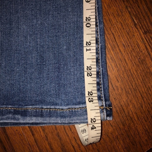 Banana Republic X Olivia Palermo Medium Wash Dark Rinse Crop Flare Leg Jeans - Picture 14 of 14